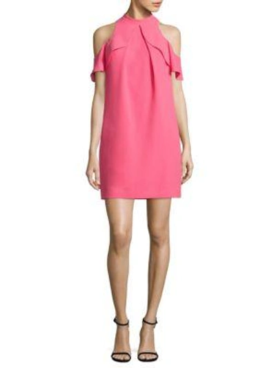 Trina Turk Amado Cold-shoulder Crepe Dress In Canyon Coral