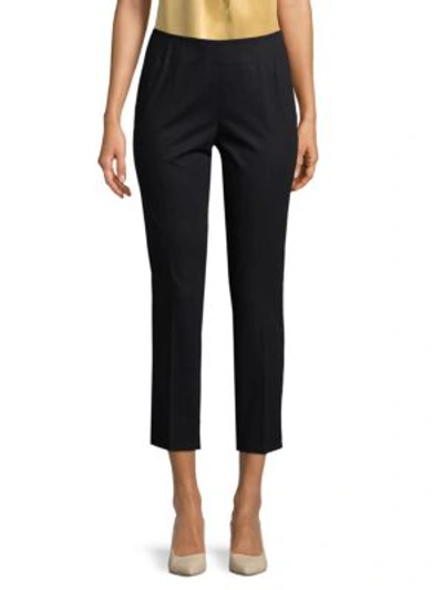Lafayette 148 Stanton Casual Cropped Pants In Navy