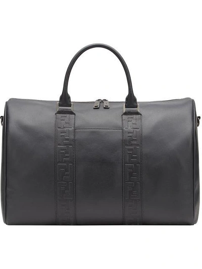 Fendi Embossed Logo Duffel Bag In Black