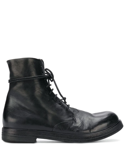 Marsèll Zucca Zeppa Toe-cap Leather Boots In Black