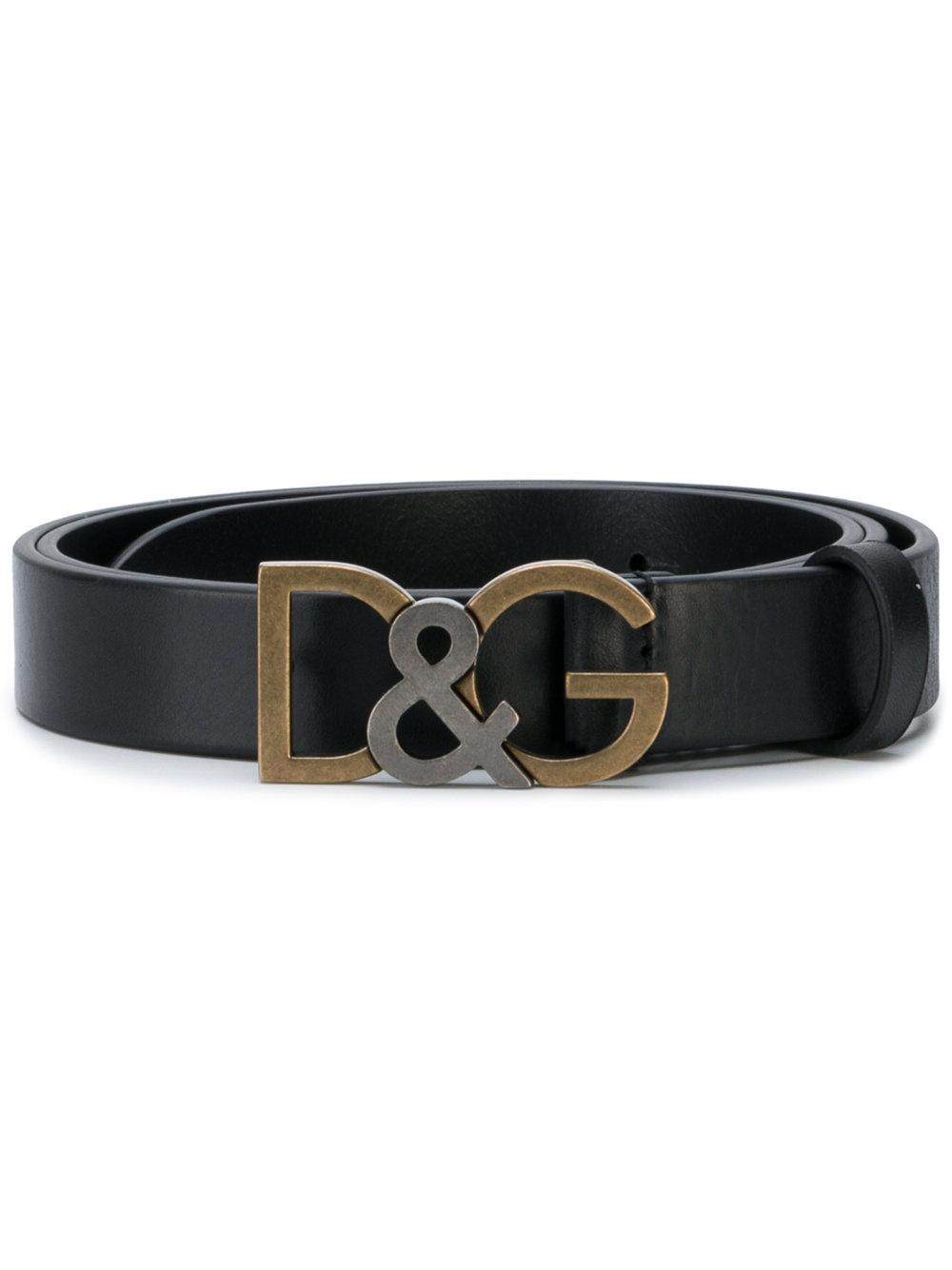 Dolce & Gabbana Logo Buckle Belt - Black | ModeSens