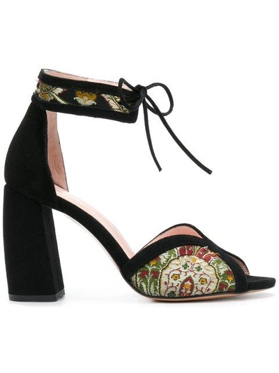 Anna F Embroidered Sandals In Multicolour