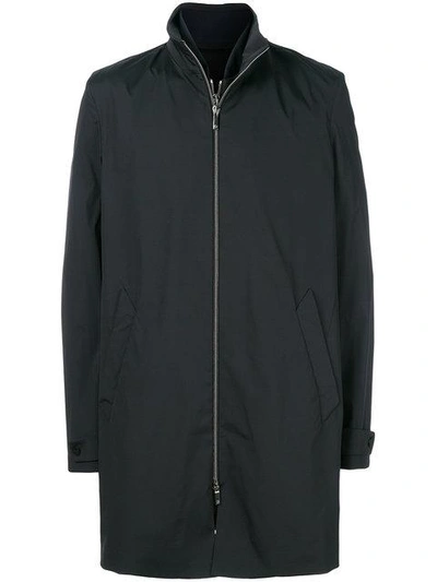 Giorgio Armani Zipped Coat In Blue