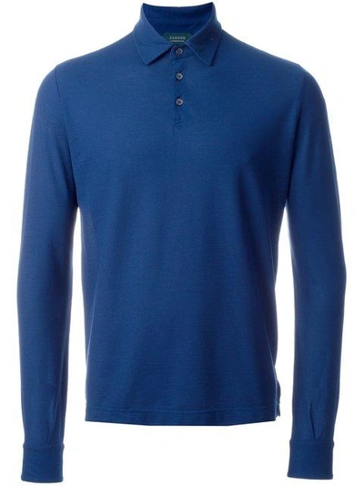 Zanone Longsleeved Polo Shirt - Blue