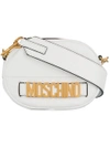 Moschino Logo Plaque Shoulder Bag In White
