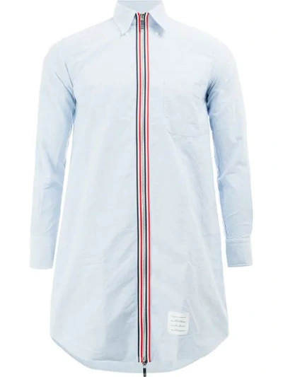 Thom Browne Thigh-length Zip-front Oxford Shirt - Blue