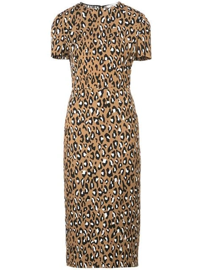 Diane Von Furstenberg Dvf  Tailored Midi Dress - Brown