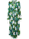 Diane Von Furstenberg Langes Seidenkleid Mit Blumen-print In Green