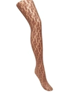 Fendi Logo Embroidered Tights In Brown