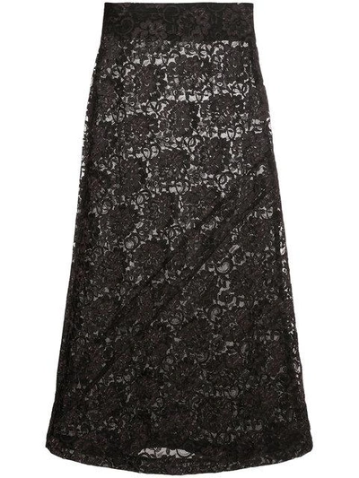 Comme Des Garçons Vintage Lace Maxi Skirt - Black