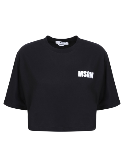 Msgm 黑色女士t恤 3441mdm105-237002-99 In Black