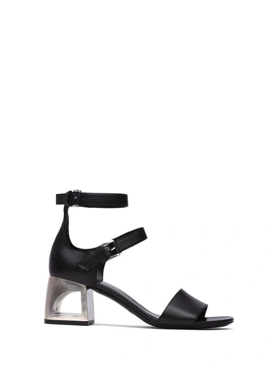 Vic Matie Black Sandal With Closed Heel And Mini Straps In Nero