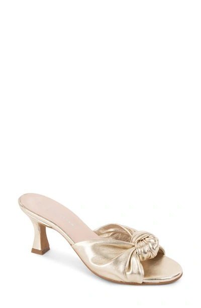 Patricia Green Savannah Knotted Bow Slide Sandal In Gold