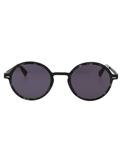 Mykita Sunglasses In 876 A50 Black Black Havana|coolgrey Solid