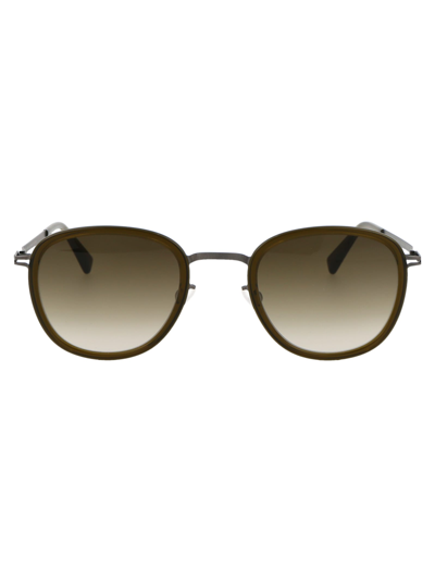 Mykita Sunglasses In 720 A67 Graphite Peridot|raw Brown Gradient