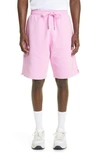 Ami Alexandre Mattiussi Ami Logo Embroidered Drawstring Track Shorts In Pink