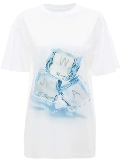 Jw Anderson Ice Cube Printed Cotton Jersey T-shirt In White
