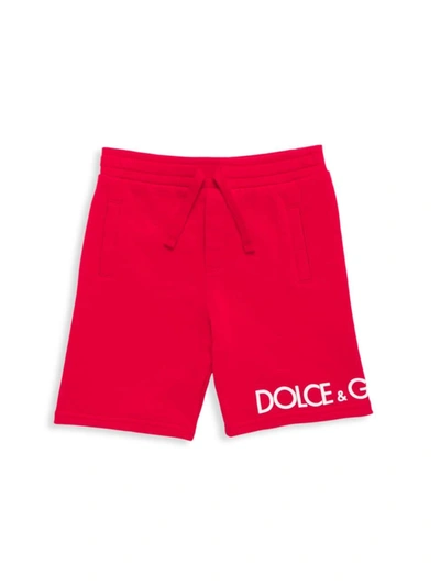 Dolce & Gabbana Babies' Logo Print Track Shorts In Red