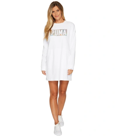 Puma Fusion Crew Sweat Dress In White Foil | ModeSens