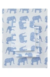 Melange Grey Twin 400 Thread Count Cotton Elephants Duvet 2-piece Set In Light Blue