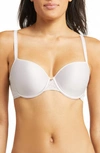 Chantelle Lingerie Stretch Lace Memory Foam Demi Bra In Rose Grey