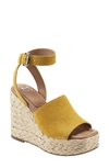 Marc Fisher Ltd Nelly Ankle Strap Wedge Sandal In Yellow 700