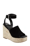 Marc Fisher Ltd Nelly Ankle Strap Wedge Sandal In Black 002