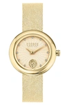 Versus Versace Lea Mesh Strap Watch, 35mm In Yellow Gold