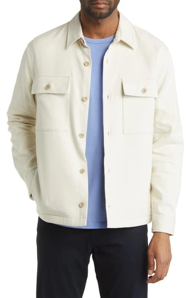 Vince Double Face Workwear Button-up Shirt In Bone/ Lt Taupe