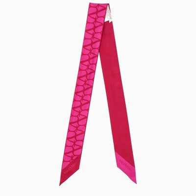 Valentino Garavani Printed Silk-twill Scarf In Pink