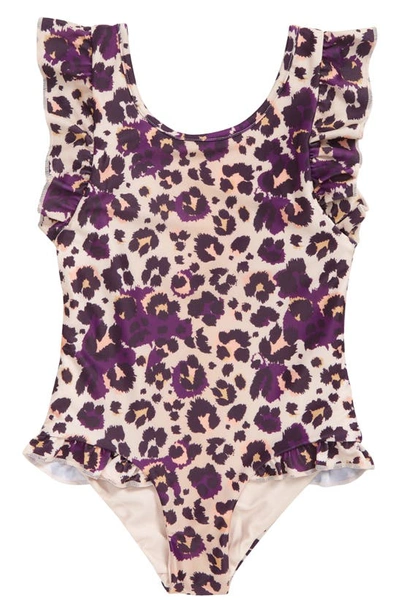 Boardies Kids' Ruffles Cheetah Print One-piece Swimsuit In Multi