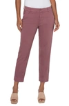 Liverpool Los Angeles Kelsey Slit Hem Crop Twill Trousers In Victorian Mauve