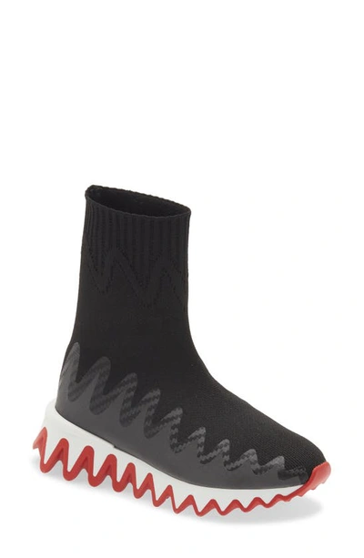 Christian Louboutin Kids' Mini Sharky袜式运动鞋 In Version Black