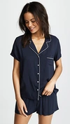 Splendid Women's Notch Collar Shortie Pajama Set, Online Only In Midnight Navy