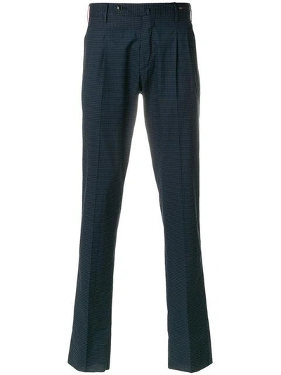 Pt01 Patterned Preppy Trousers In Blue