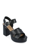 Journee Collection Akeely Block Heel Platform Sandal In Black