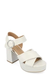Journee Collection Akeely Block Heel Platform Sandal In Bone