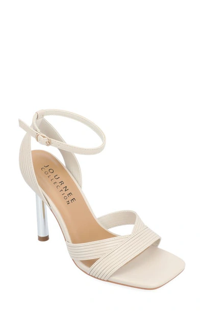 Journee Collection Annett Ribbed Strap Pump In Sand