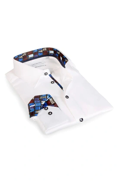 Levinas Contemporary Fit Modern Business Dress Shirt In White