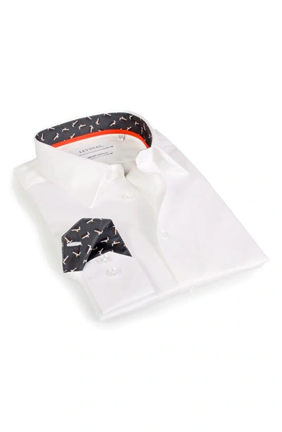 Levinas Contemporary Fit Modern Business Dress Shirt In White