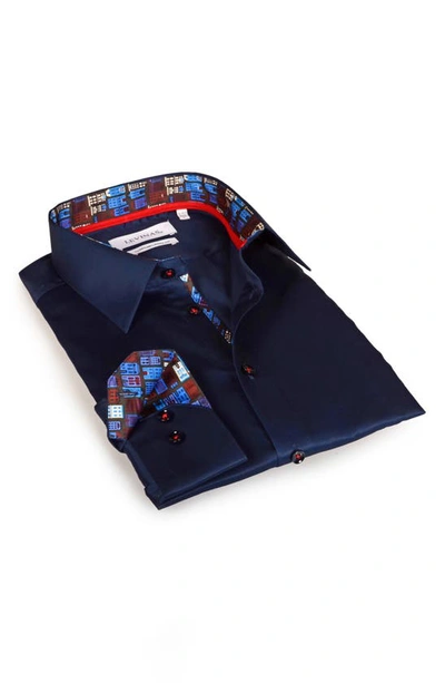 Levinas Contemporary Fit Modern Business Dress Shirt In Navy