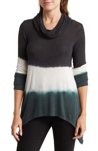 Go Couture Cowl Neck Swing Hem Sweater In Dahlia