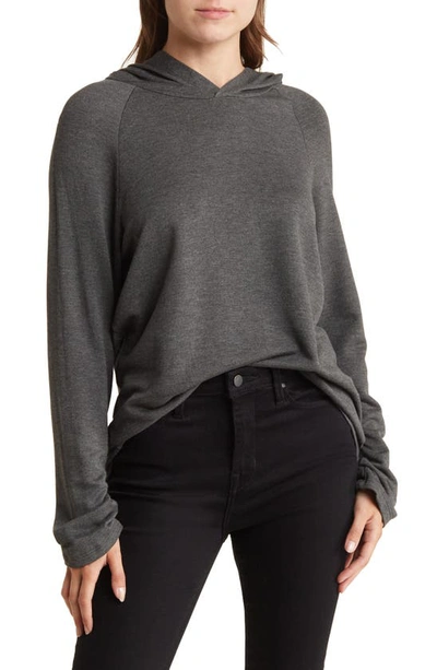 Go Couture Dolman Pullover Sweatshirt In Charcoal Print 1