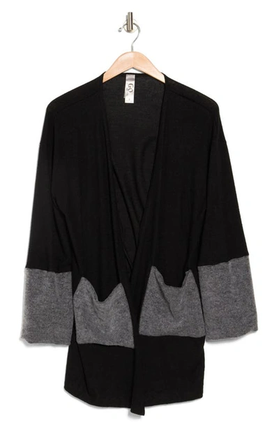 Go Couture Spring Colorblock Cardigan In Black Print 1