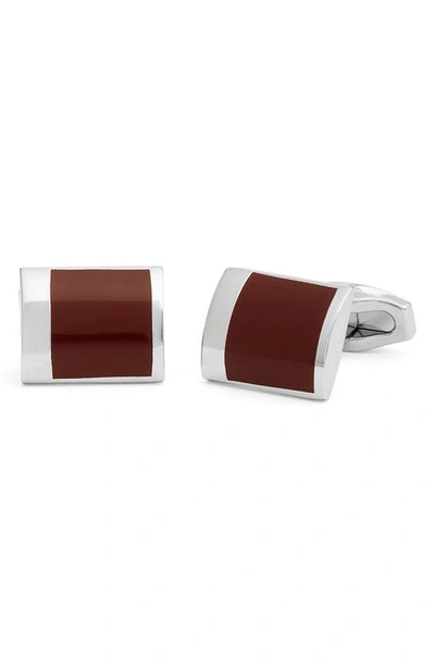 Clifton Wilson Square Cuff Links In Brown
