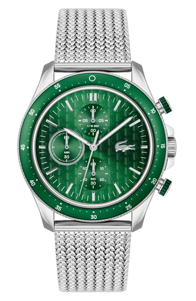 Lacoste Men's Neoheritage Stainless Steel Mesh Bracelet Watch 42mm In Green