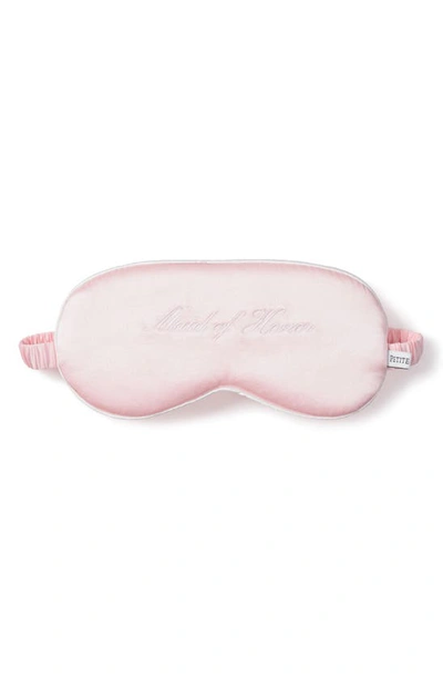 Petite Plume Maid Of Honor Embroidered Silk Sleep Mask In Pink