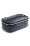 Royce New York Leather Tech Accessory Case In Black - Silver Foil