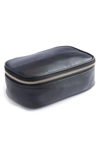 Royce New York Leather Tech Accessory Case In Black - Gold Foil