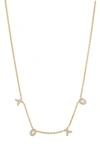Nadri Heartbreaker Xo Stations Necklace In Gold